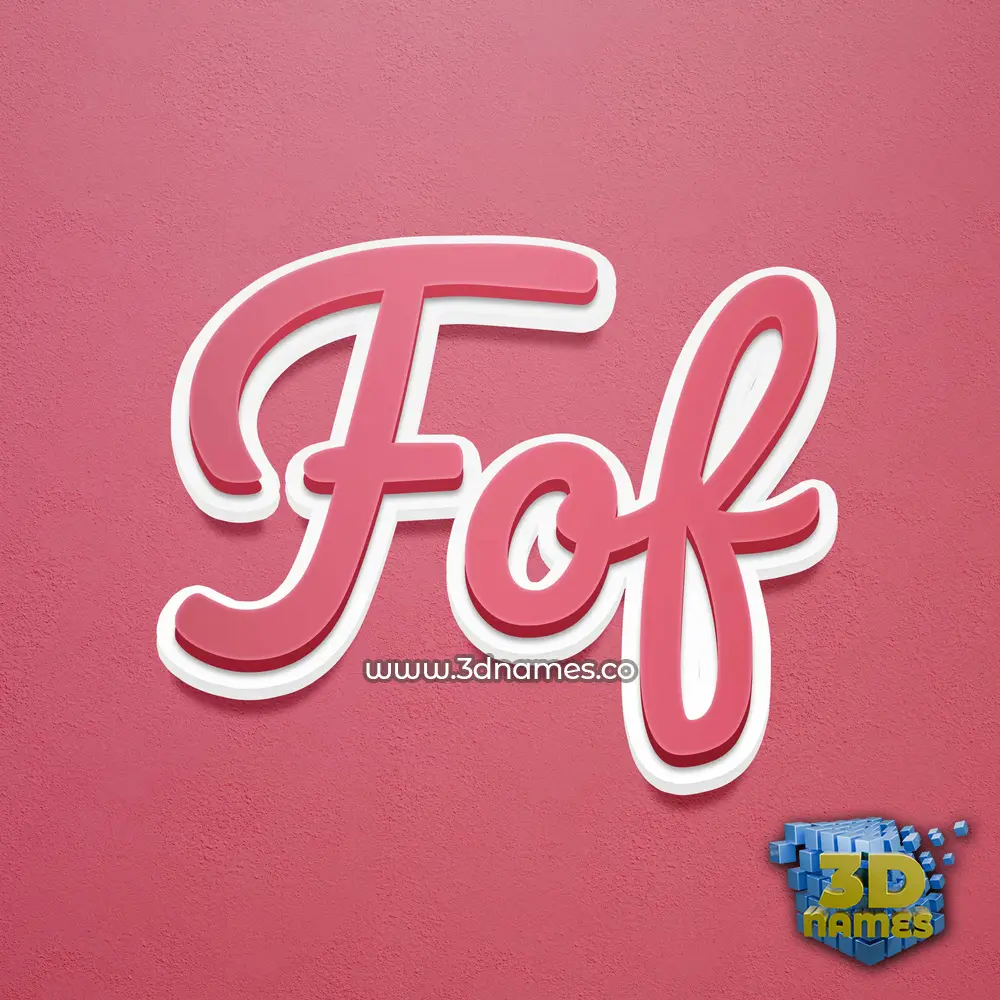 fof in Red Scribble style - 3D name wallpaper
