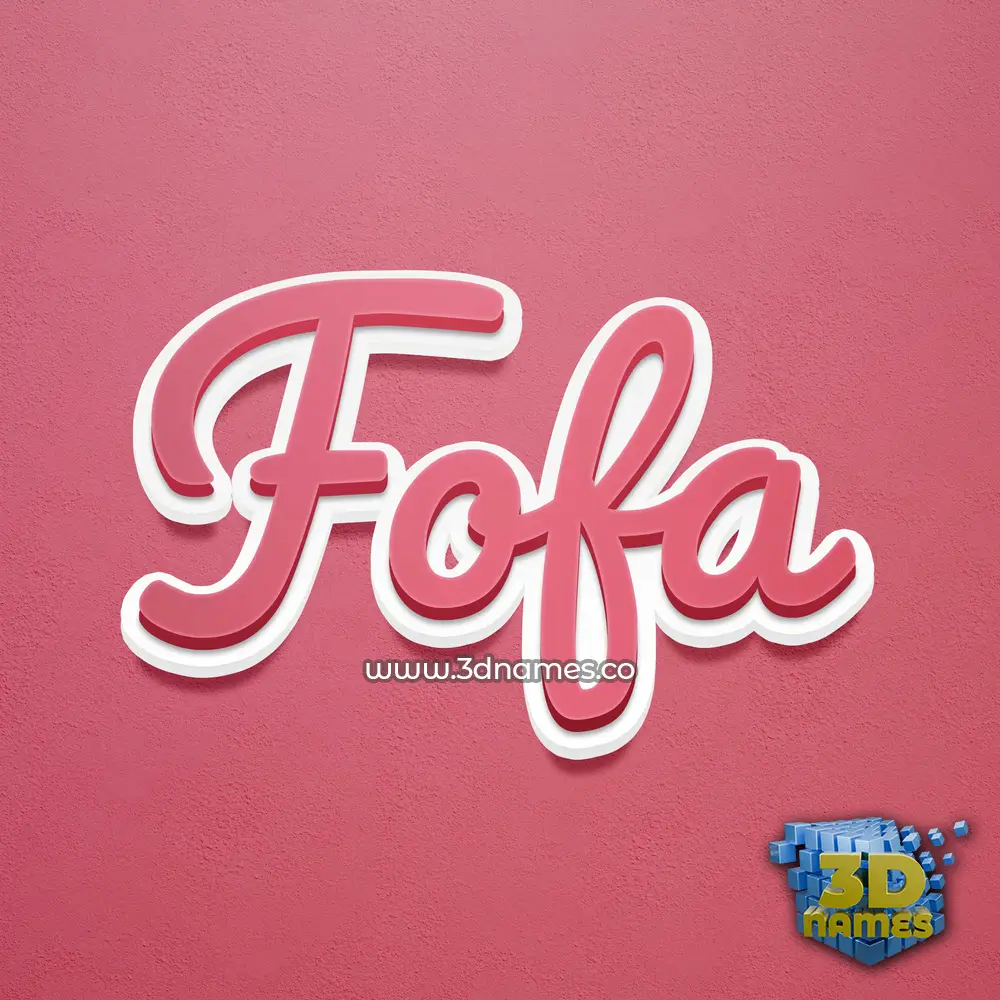 fofa in Red Scribble style - 3D name wallpaper