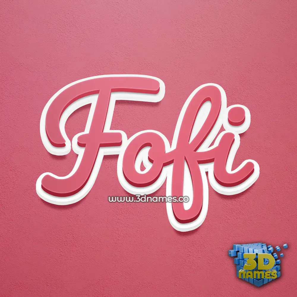 fofi in Red Scribble style - 3D name wallpaper