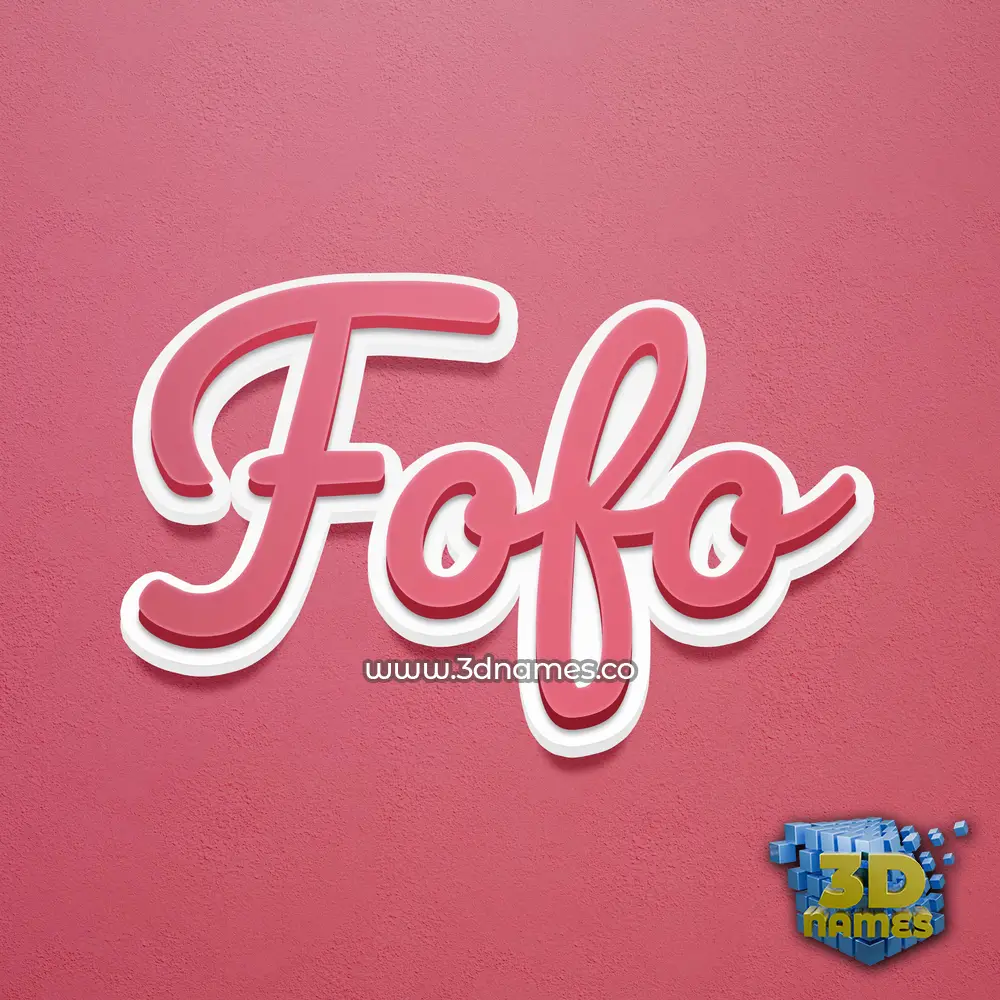 fofo in Red Scribble style - 3D name wallpaper