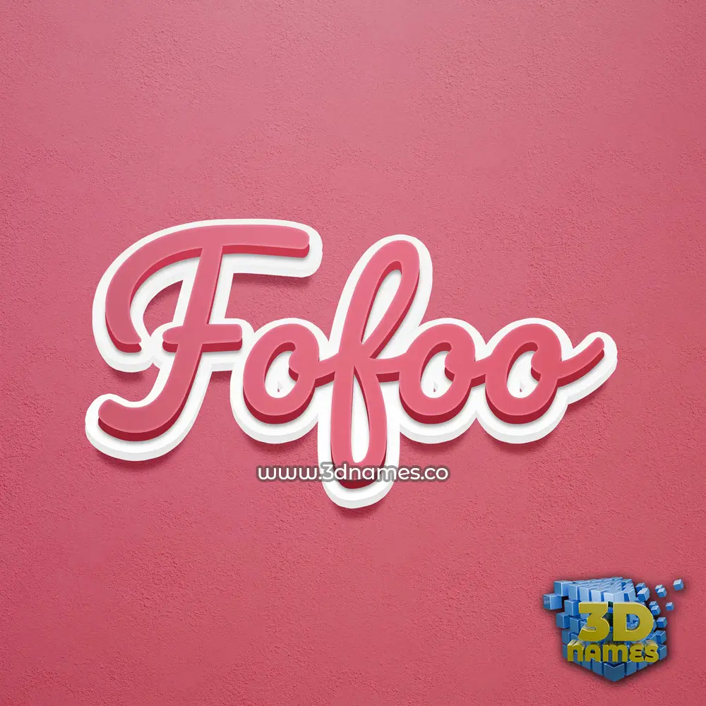 fofoo in Red Scribble style - 3D name wallpaper