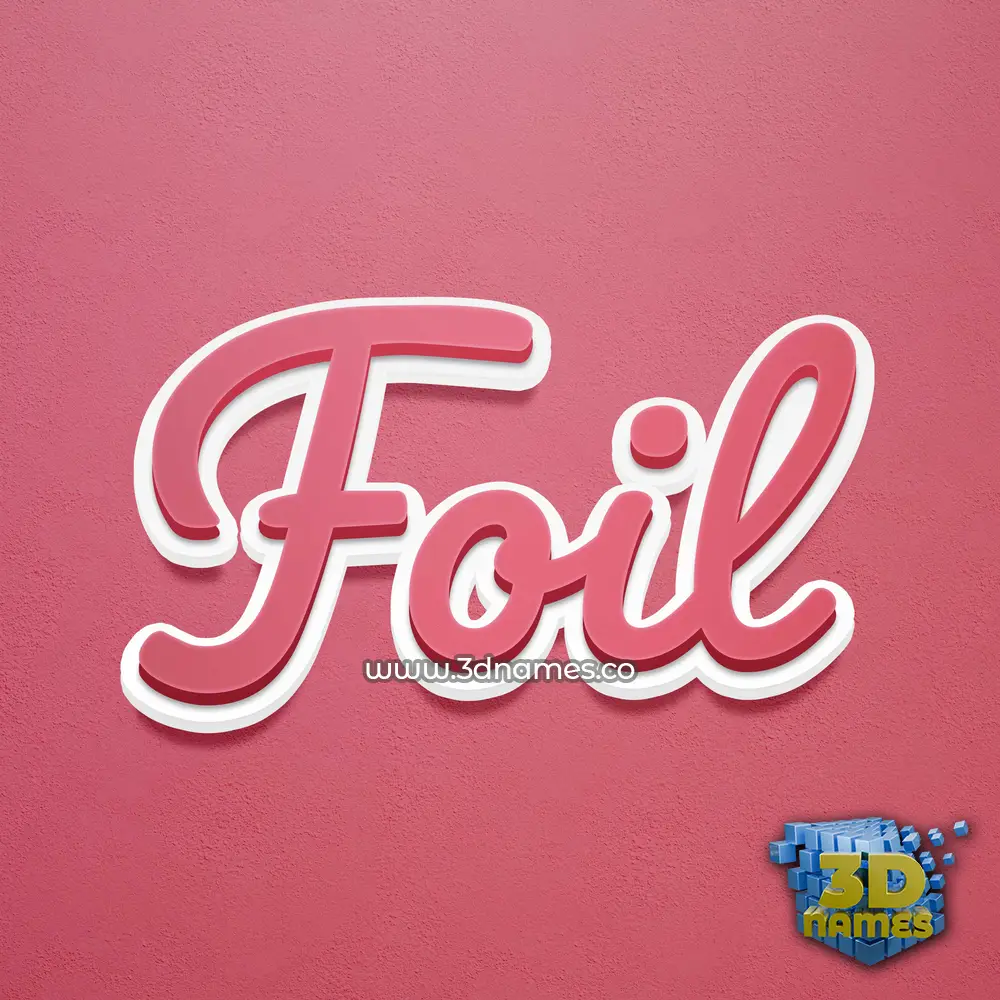 foil in Red Scribble style - 3D name wallpaper