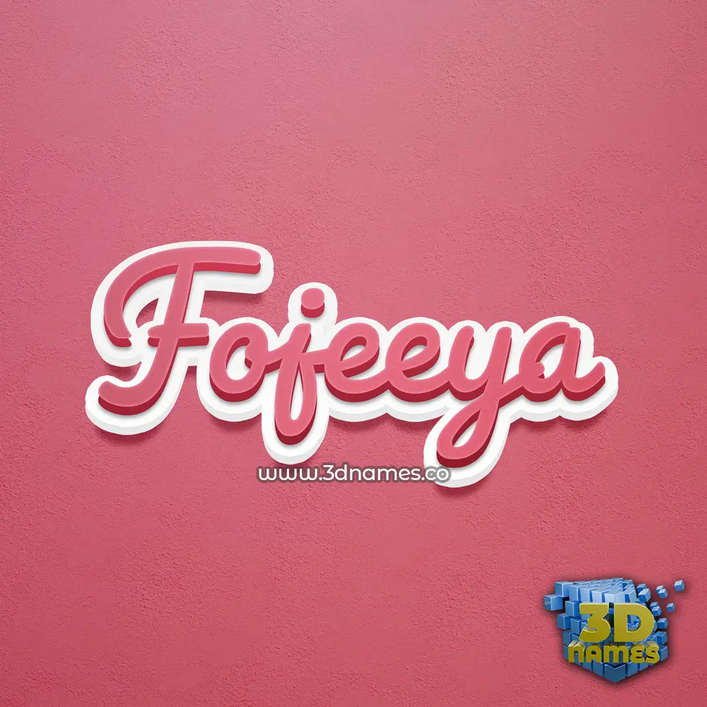 fojeeya in Red Scribble style - 3D name wallpaper