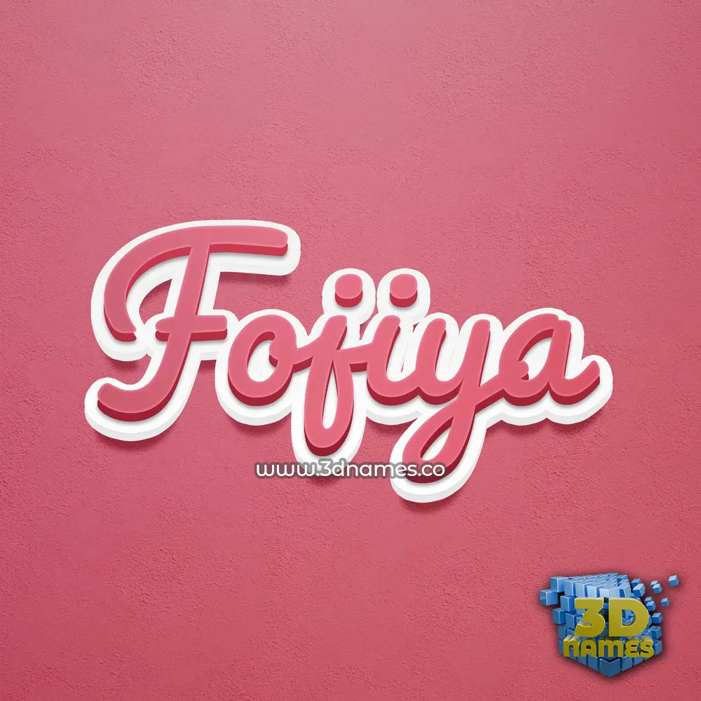 fojiya in Red Scribble style - 3D name wallpaper