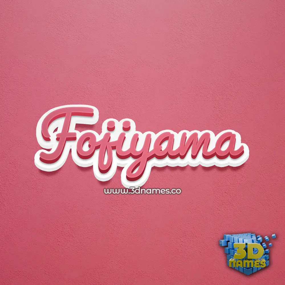 fojiyama in Red Scribble style - 3D name wallpaper