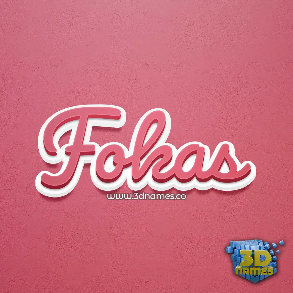 fokas in Red Scribble style - 3D name wallpaper