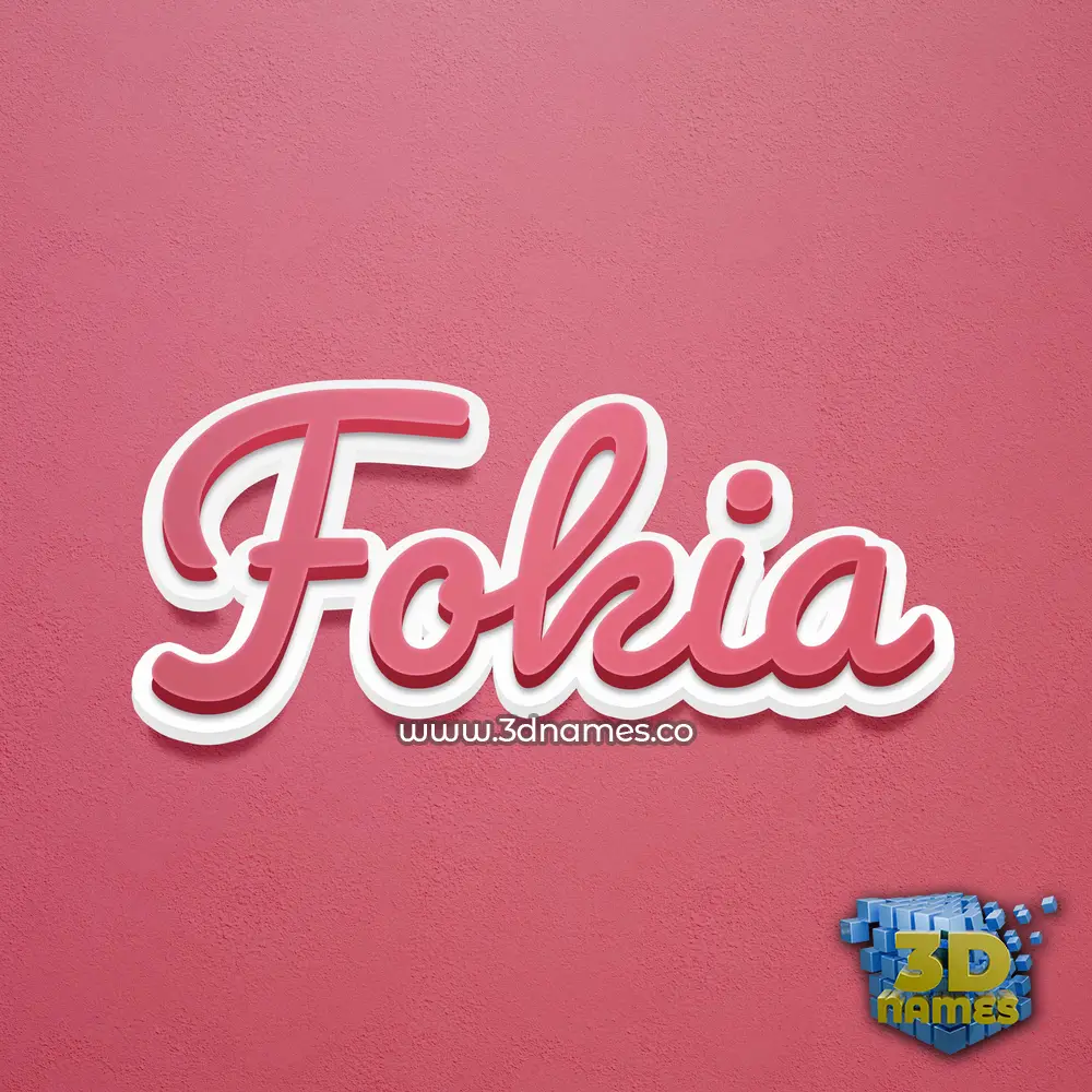 fokia in Red Scribble style - 3D name wallpaper