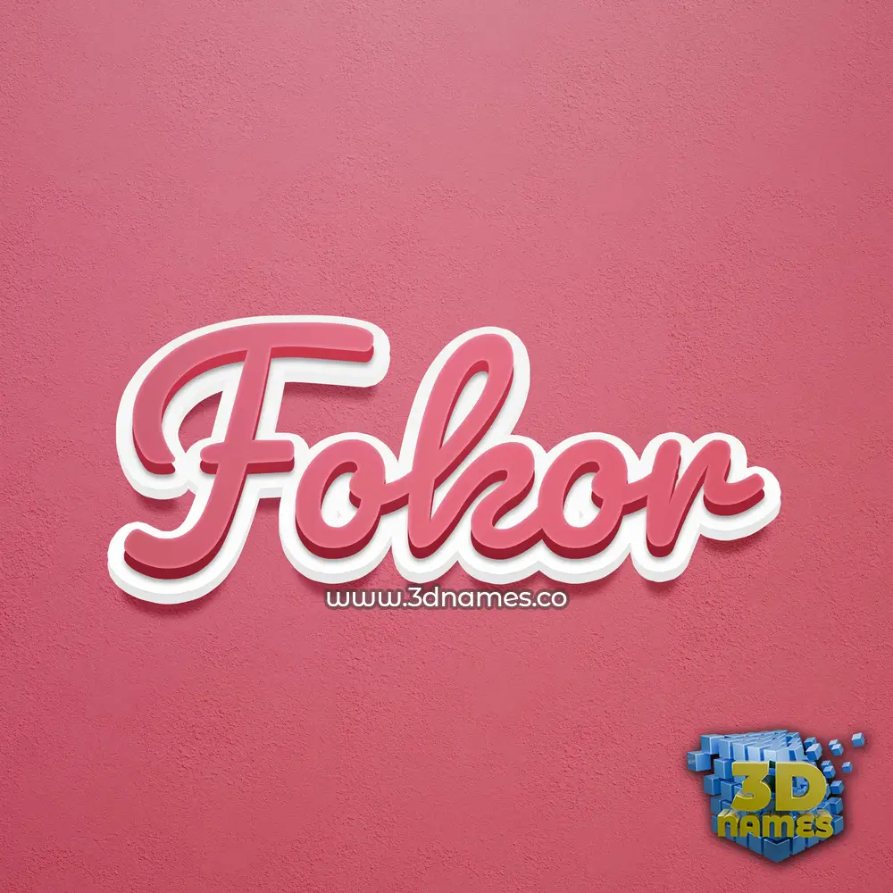 fokor in Red Scribble style - 3D name wallpaper