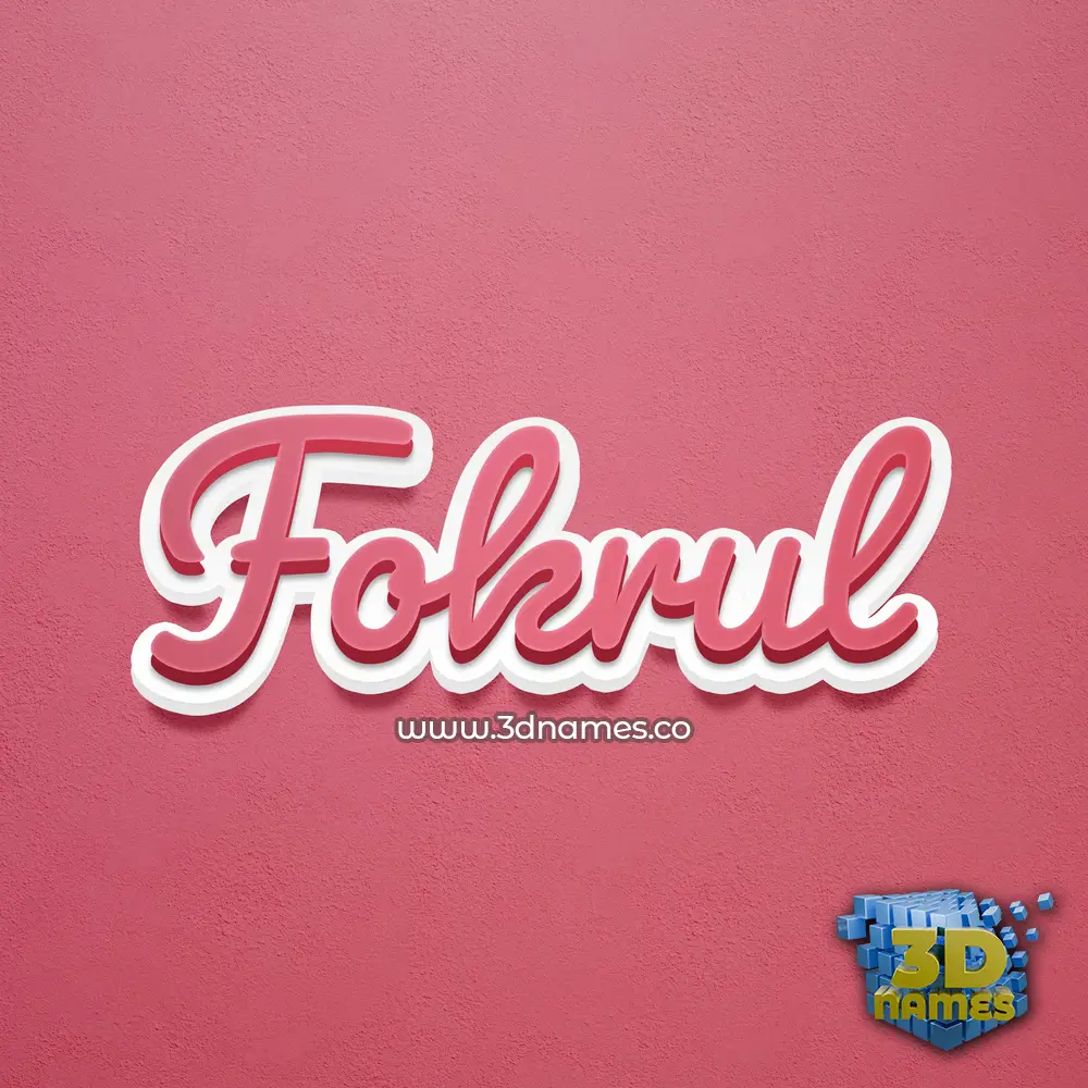 fokrul in Red Scribble style - 3D name wallpaper