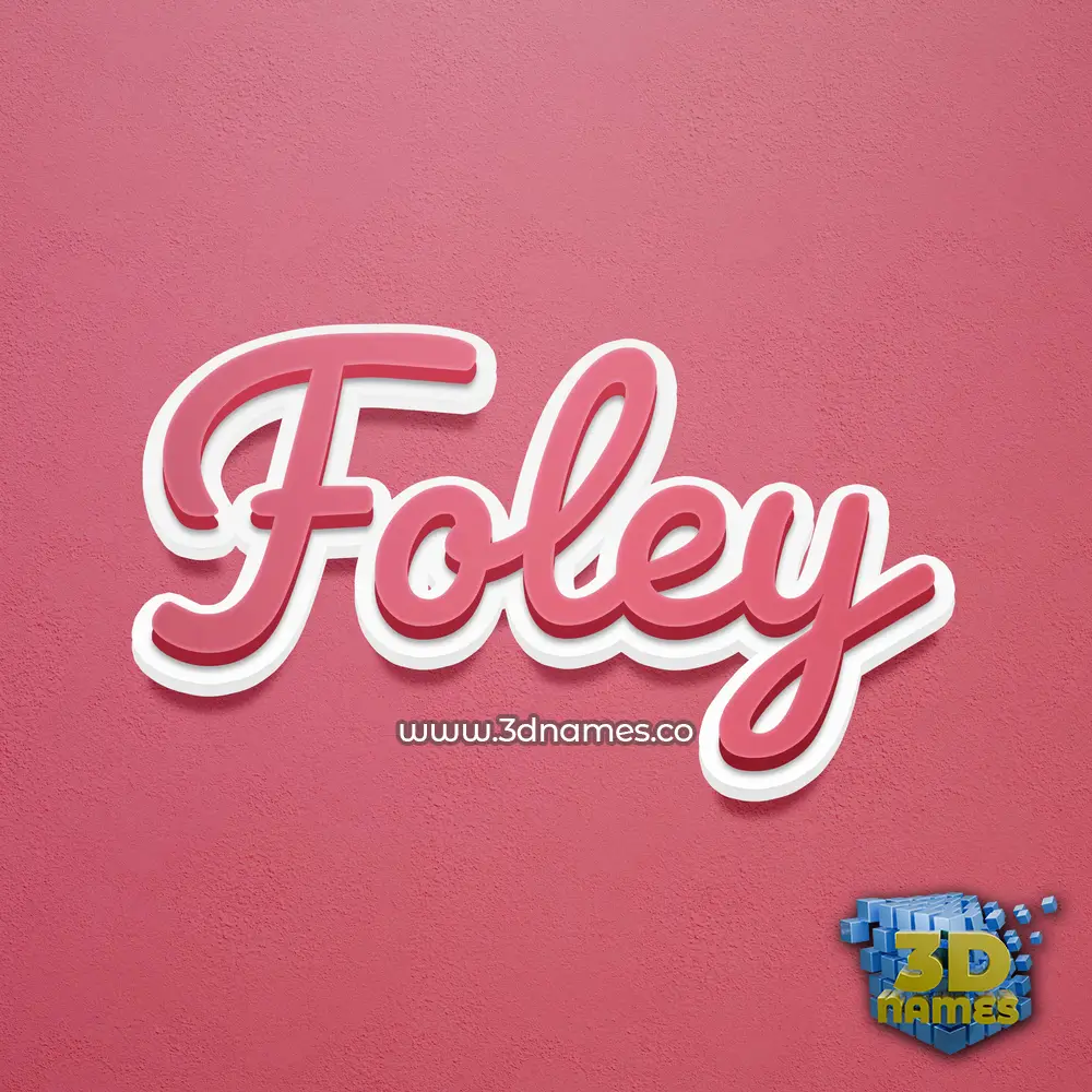 foley in Red Scribble style - 3D name wallpaper