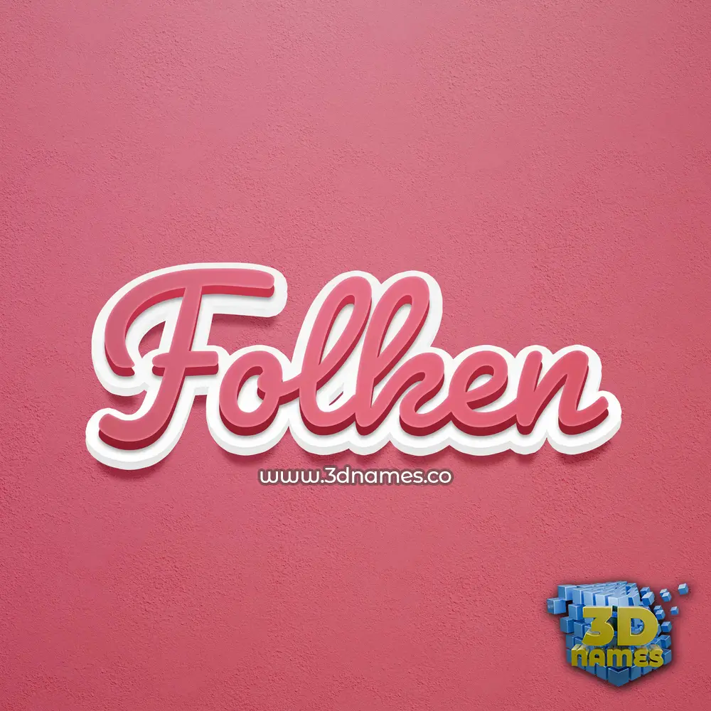 folken in Red Scribble style - 3D name wallpaper
