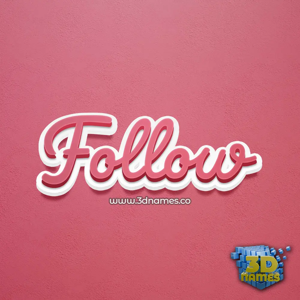 follow in Red Scribble style - 3D name wallpaper