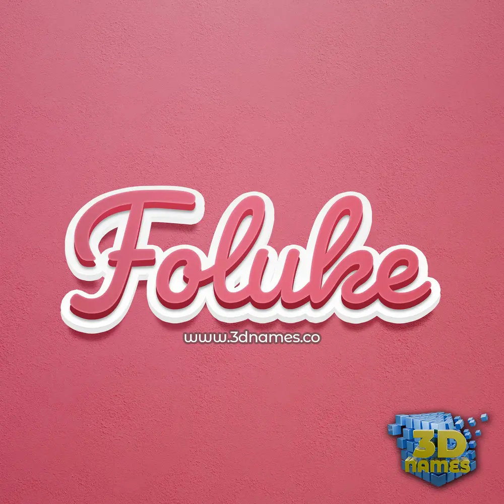 foluke in Red Scribble style - 3D name wallpaper