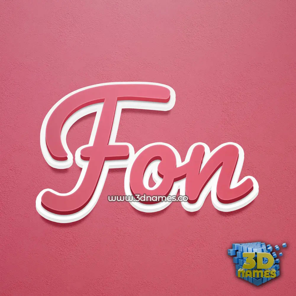 fon in Red Scribble style - 3D name wallpaper