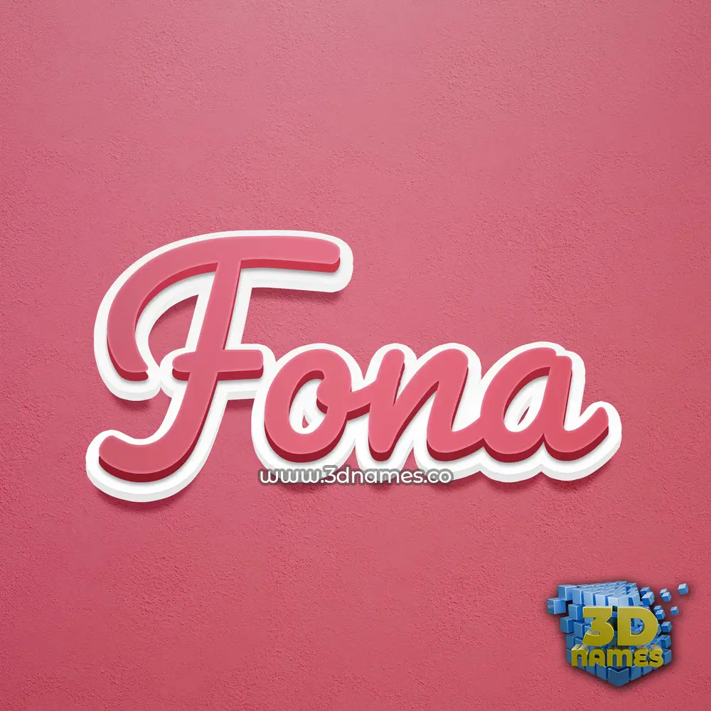 fona in Red Scribble style - 3D name wallpaper