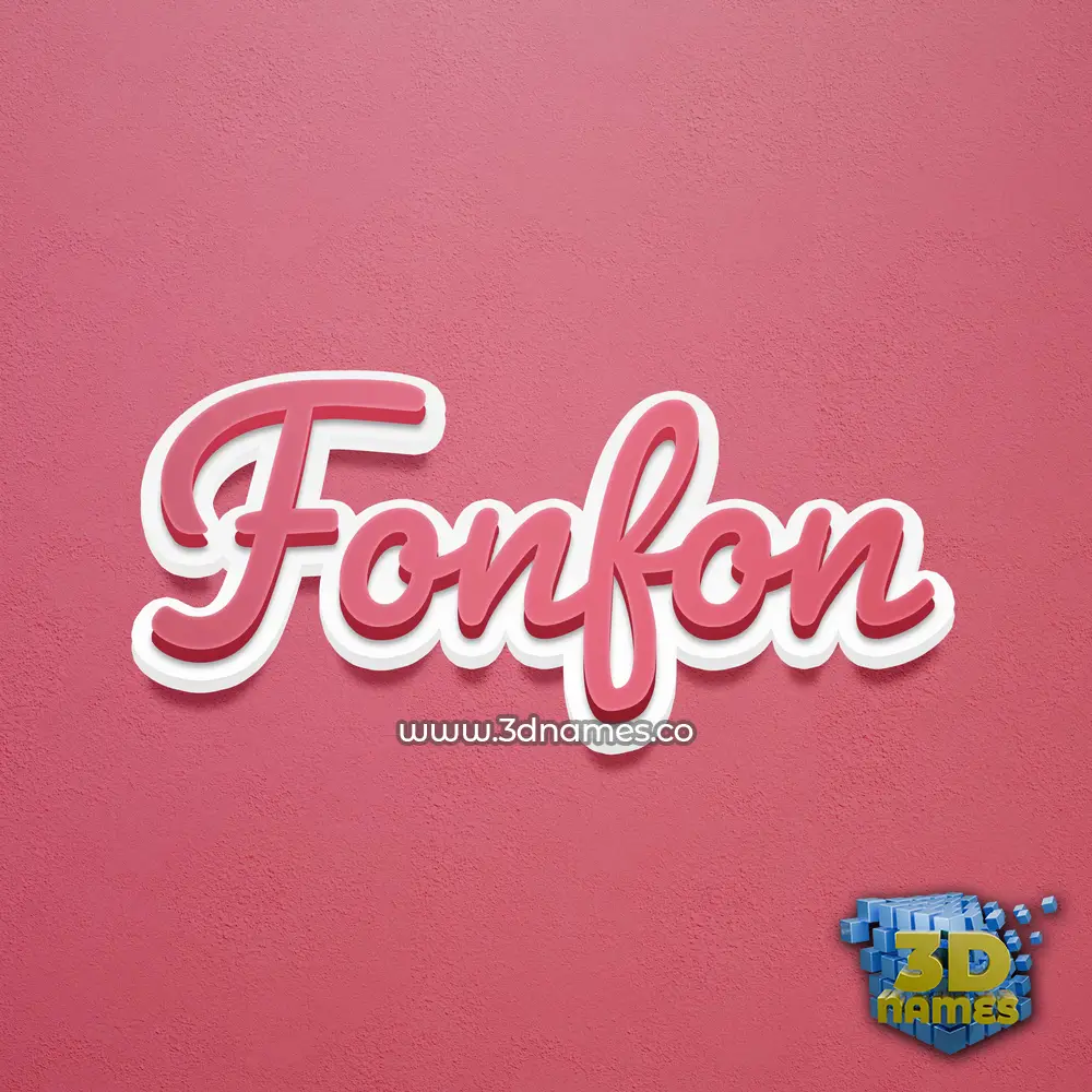 fonfon in Red Scribble style - 3D name wallpaper