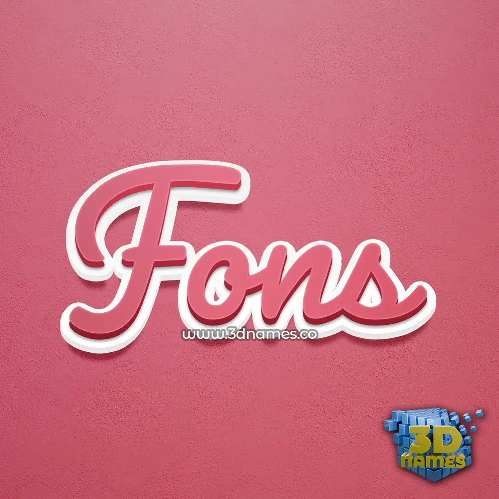 fons in Red Scribble style - 3D name wallpaper