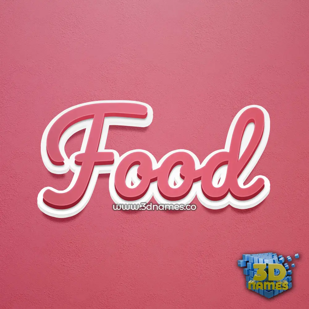food in Red Scribble style - 3D name wallpaper