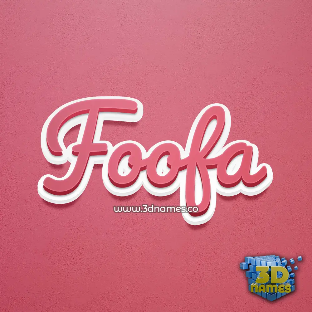 foofa in Red Scribble style - 3D name wallpaper