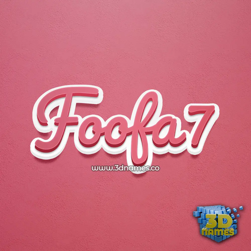 foofa7 in Red Scribble style - 3D name wallpaper