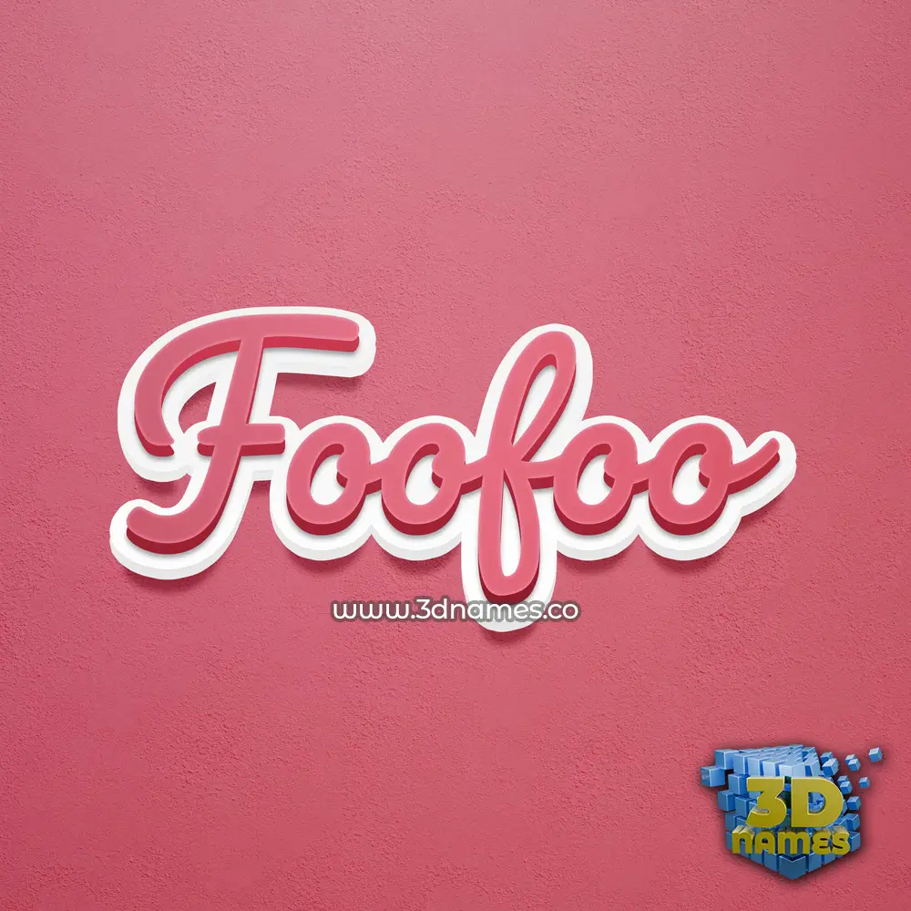 foofoo in Red Scribble style - 3D name wallpaper