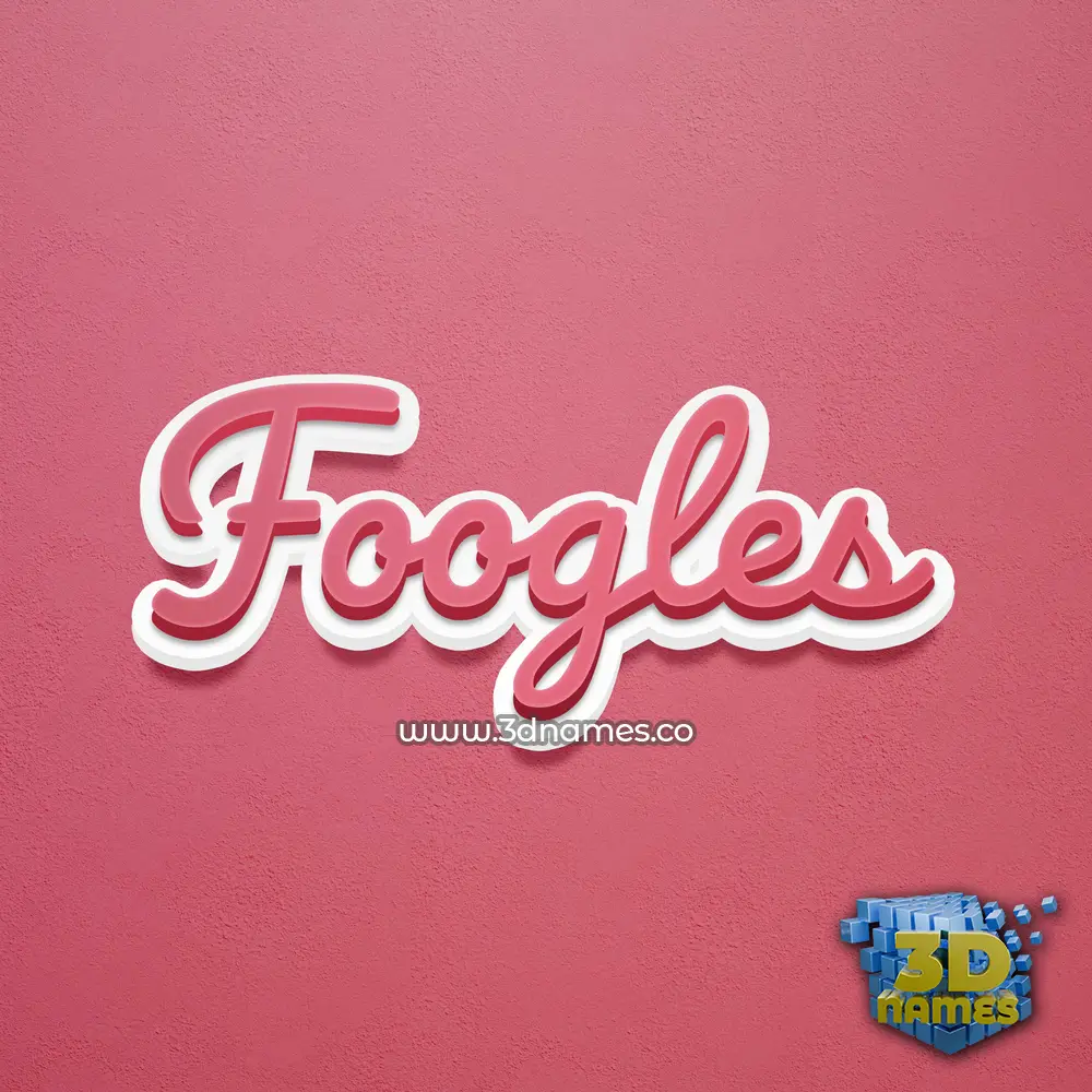 foogles in Red Scribble style - 3D name wallpaper
