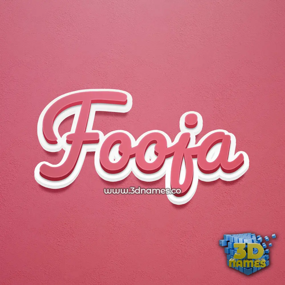 fooja in Red Scribble style - 3D name wallpaper