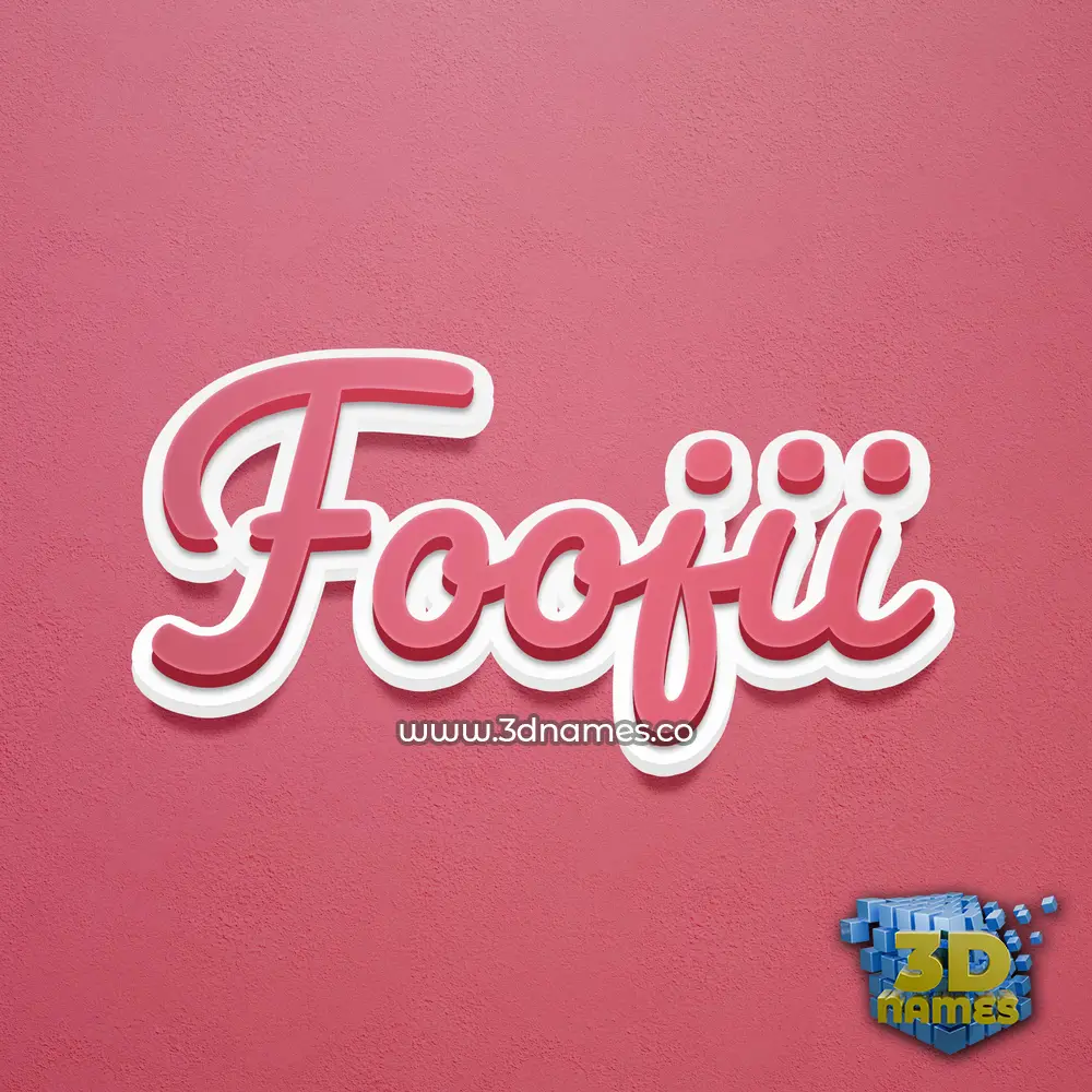 foojii in Red Scribble style - 3D name wallpaper