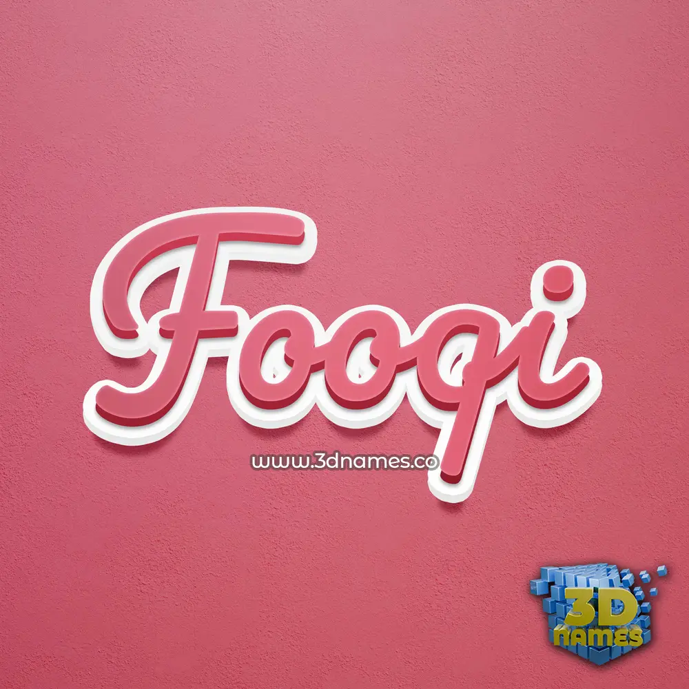 fooqi in Red Scribble style - 3D name wallpaper
