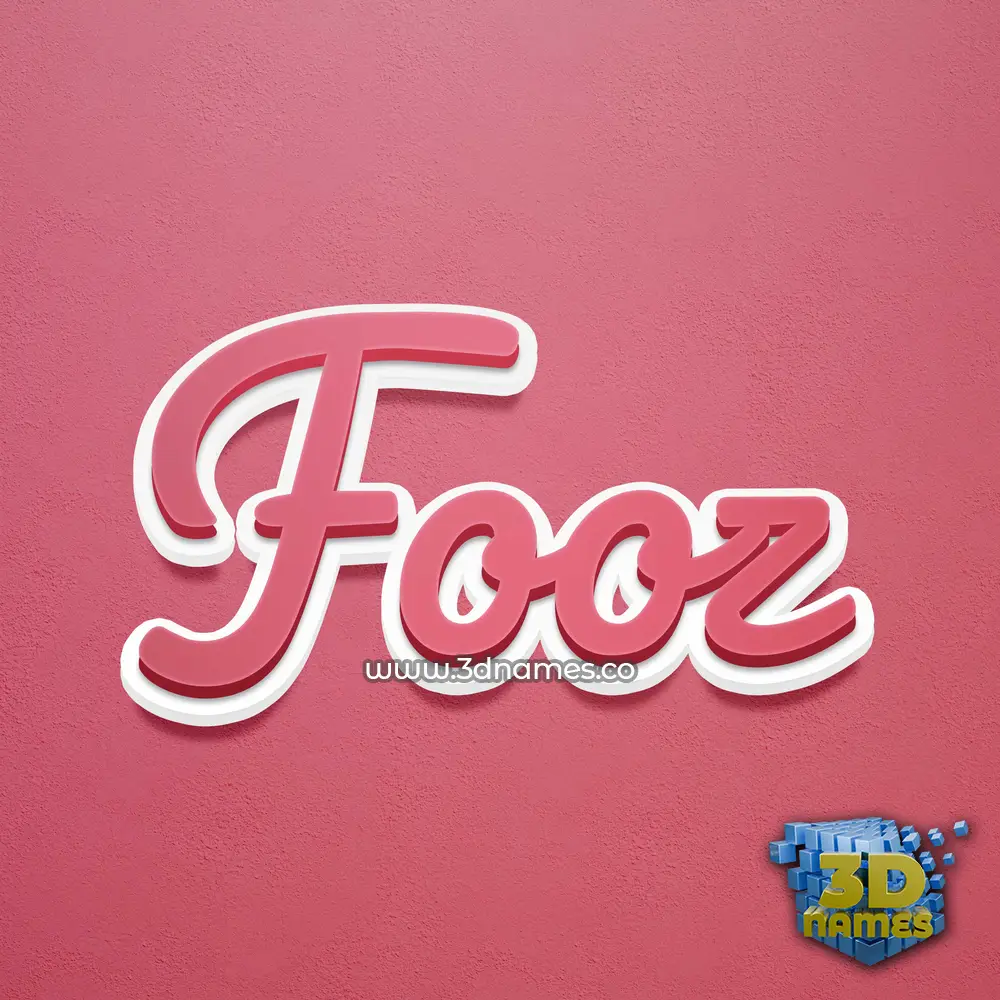 fooz in Red Scribble style - 3D name wallpaper