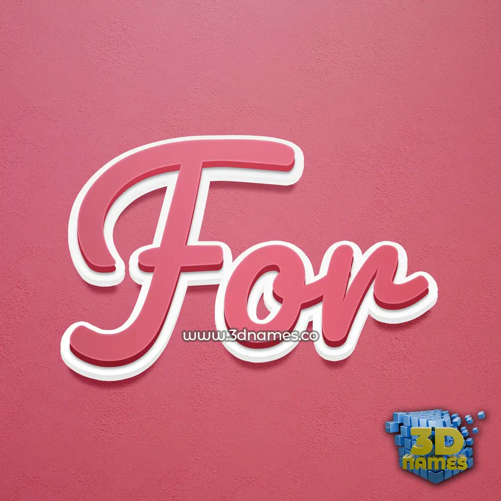 for in Red Scribble style - 3D name wallpaper
