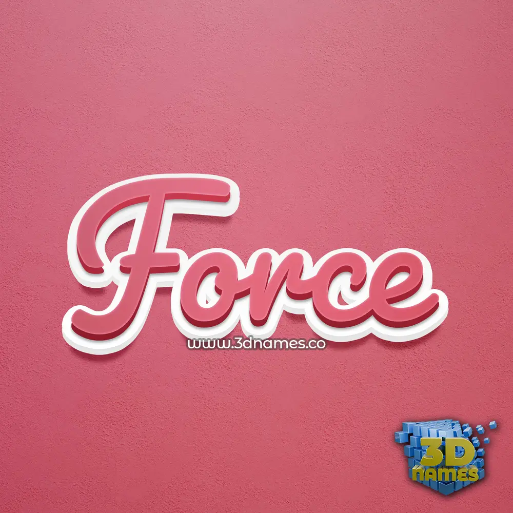 force in Red Scribble style - 3D name wallpaper