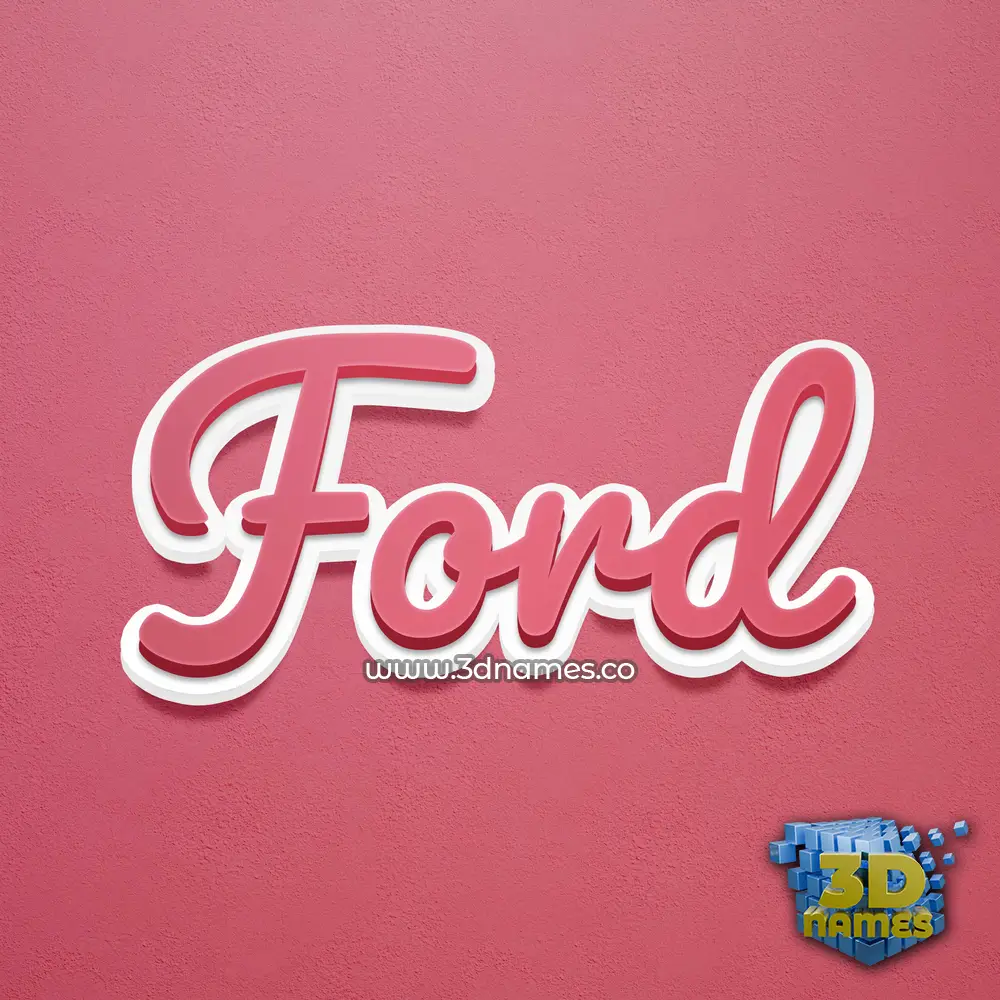 ford in Red Scribble style - 3D name wallpaper