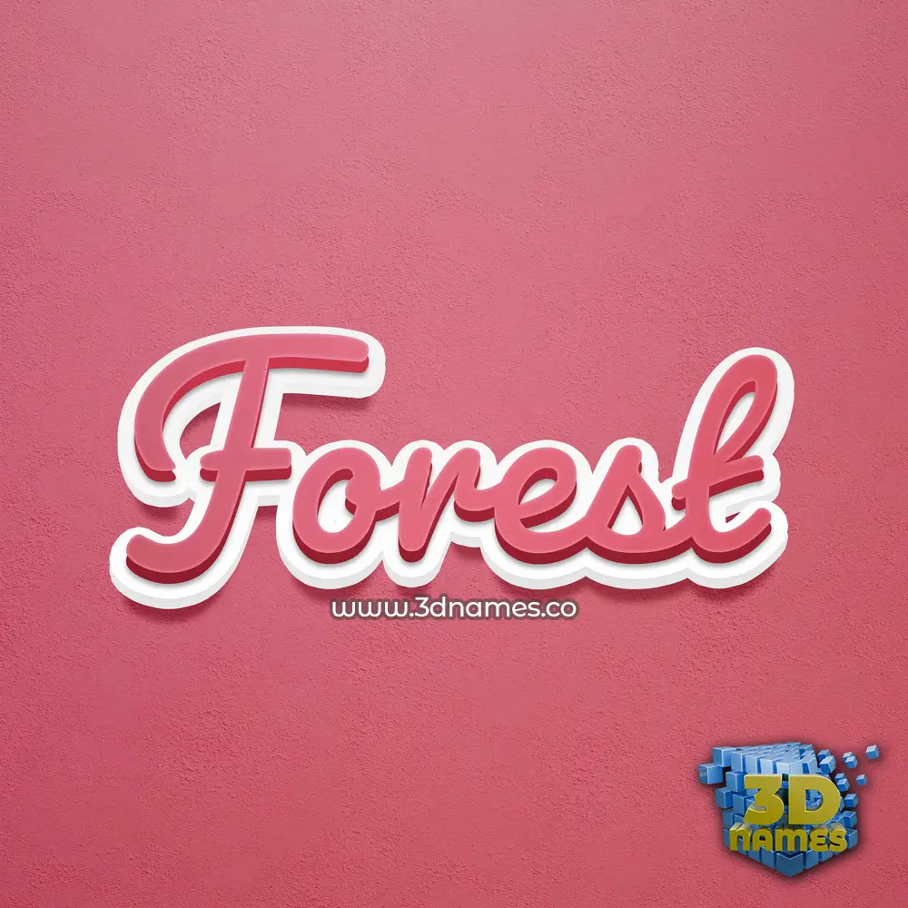 forest in Red Scribble style - 3D name wallpaper