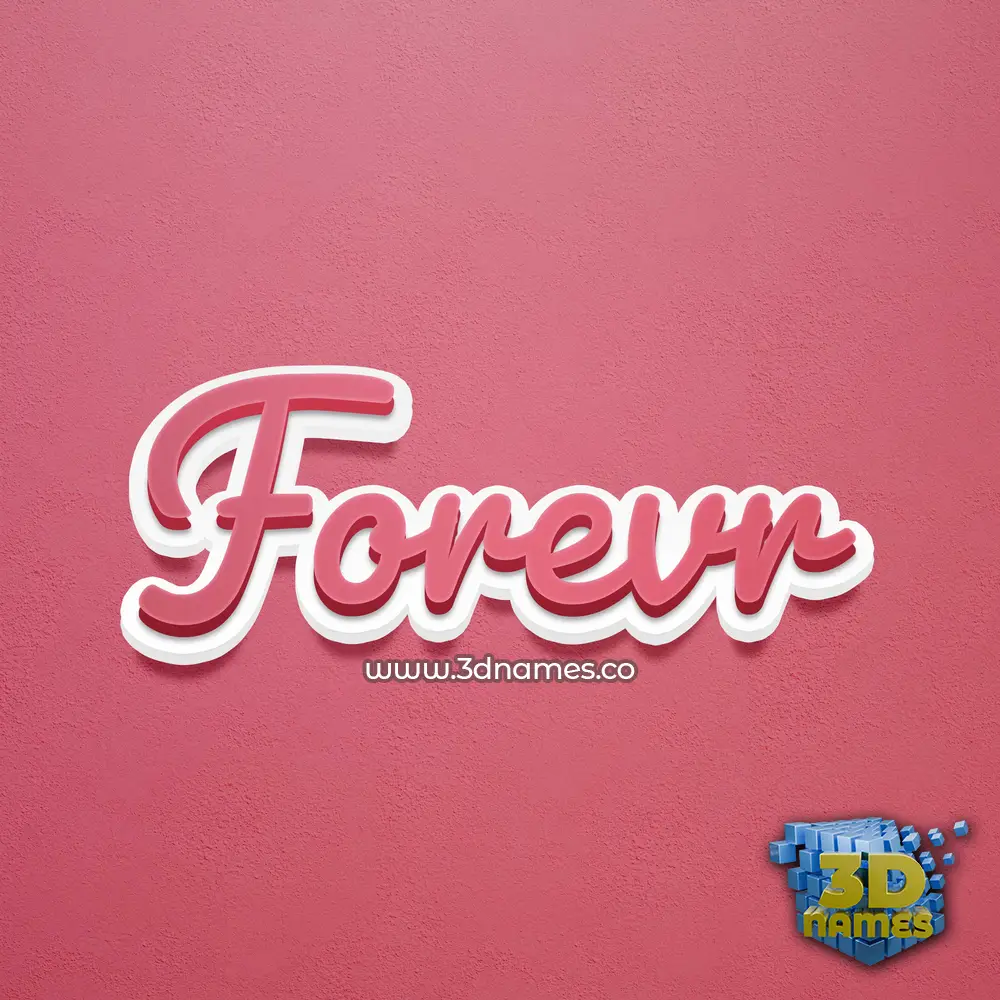 forevr in Red Scribble style - 3D name wallpaper