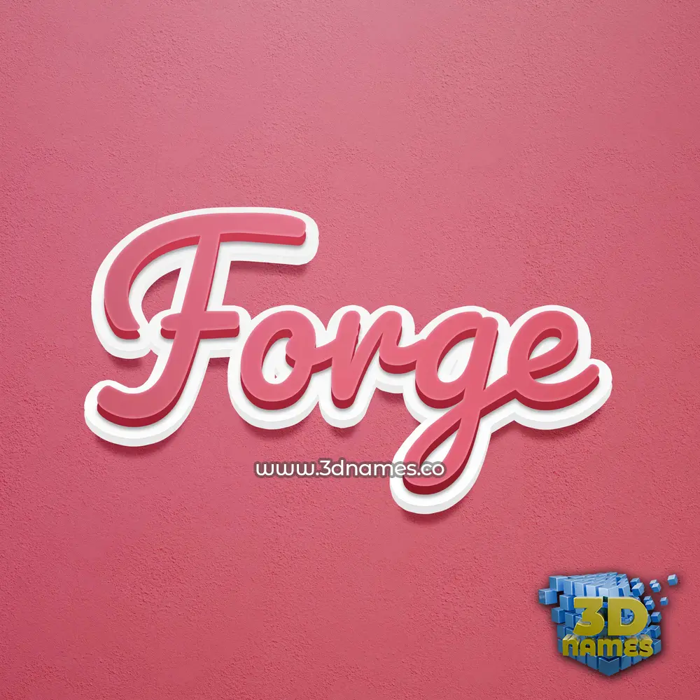 forge in Red Scribble style - 3D name wallpaper