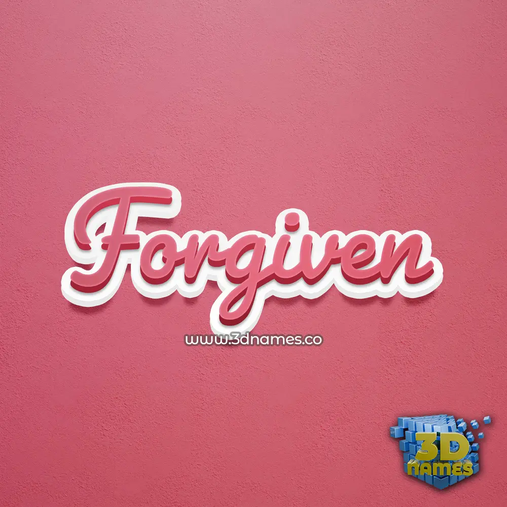 forgiven in Red Scribble style - 3D name wallpaper