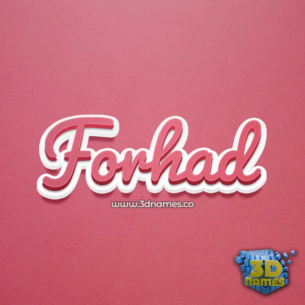 forhad in Red Scribble style - 3D name wallpaper
