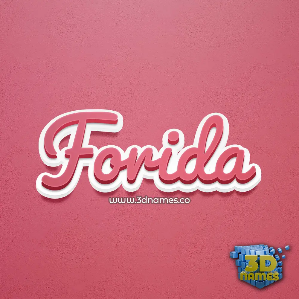forida in Red Scribble style - 3D name wallpaper