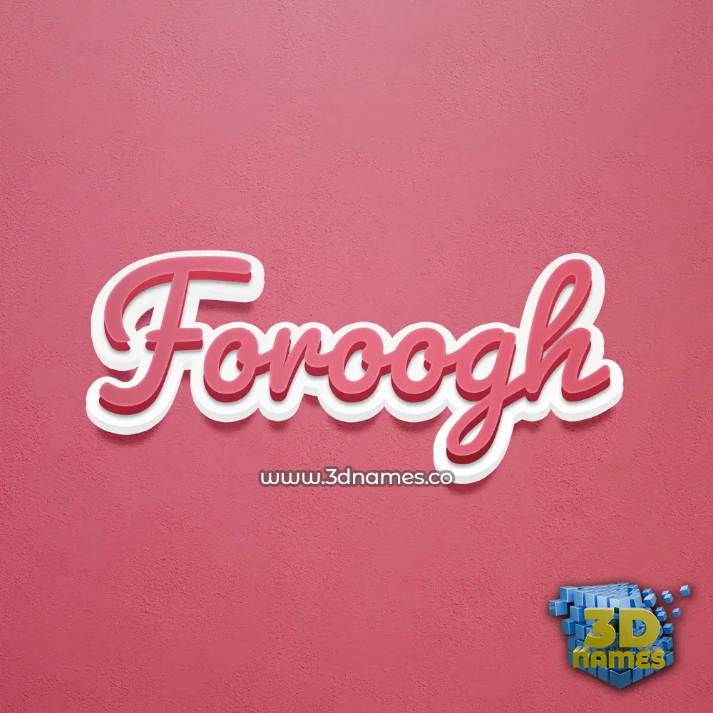 foroogh in Red Scribble style - 3D name wallpaper