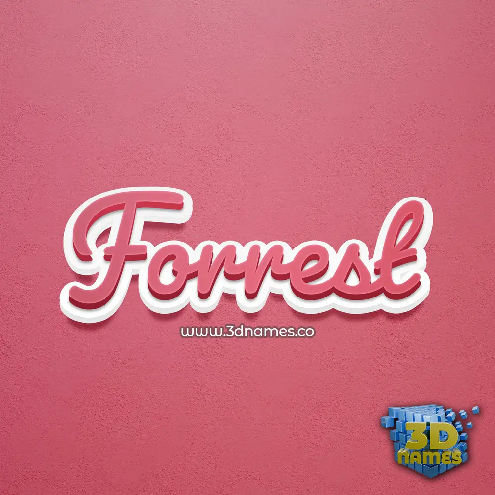 forrest in Red Scribble style - 3D name wallpaper