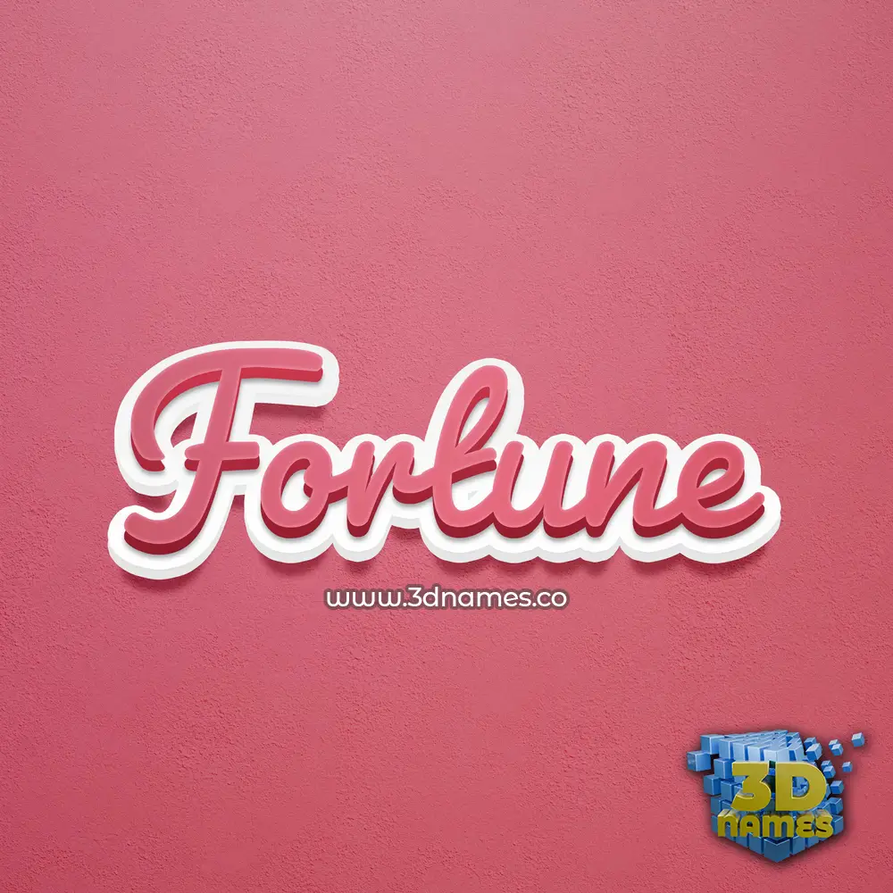 fortune in Red Scribble style - 3D name wallpaper