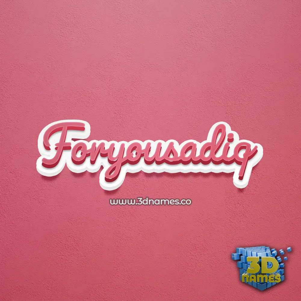 foryousadiq in Red Scribble style - 3D name wallpaper