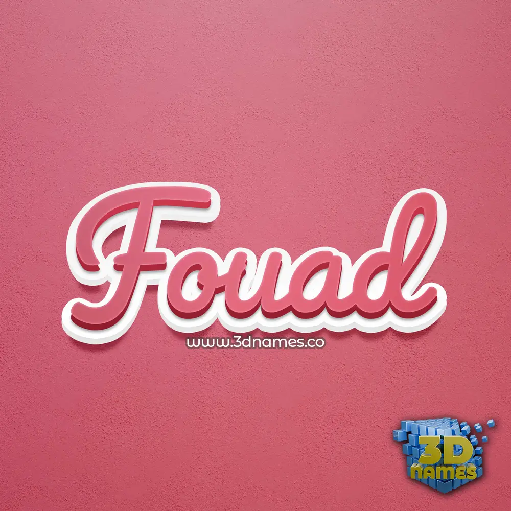 fouad in Red Scribble style - 3D name wallpaper