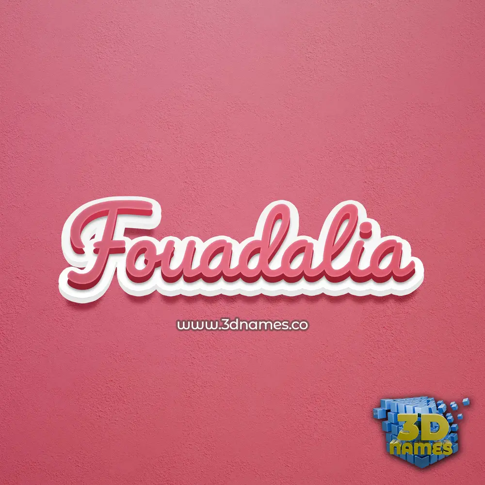 fouadalia in Red Scribble style - 3D name wallpaper