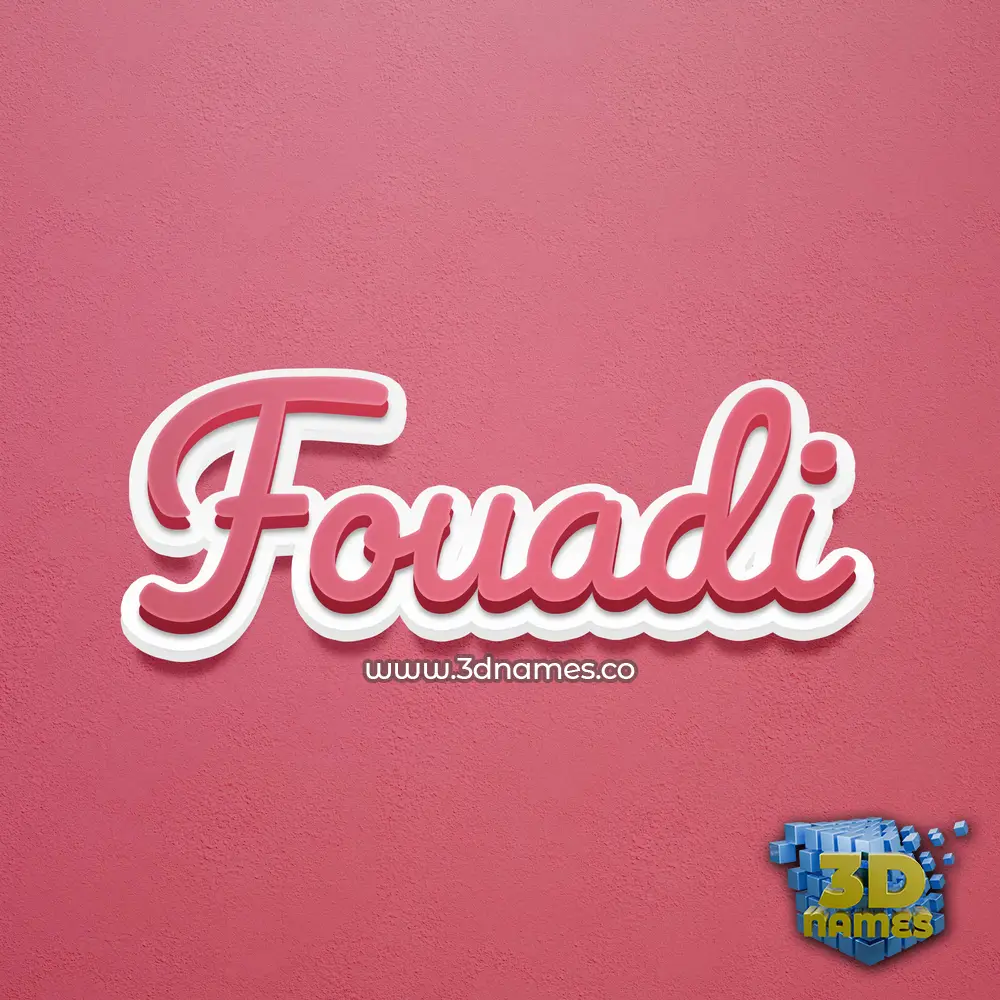 fouadi in Red Scribble style - 3D name wallpaper