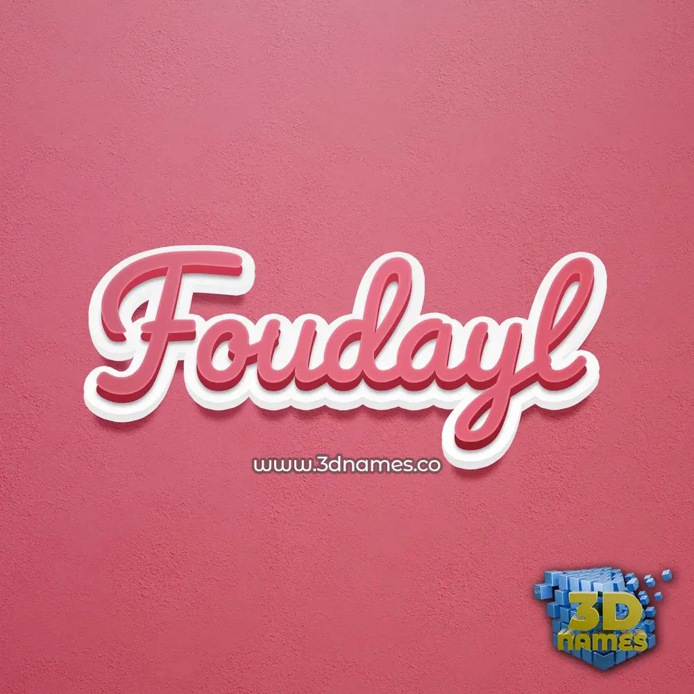 foudayl in Red Scribble style - 3D name wallpaper