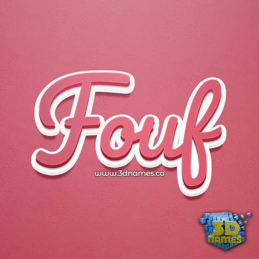 fouf in Red Scribble style - 3D name wallpaper