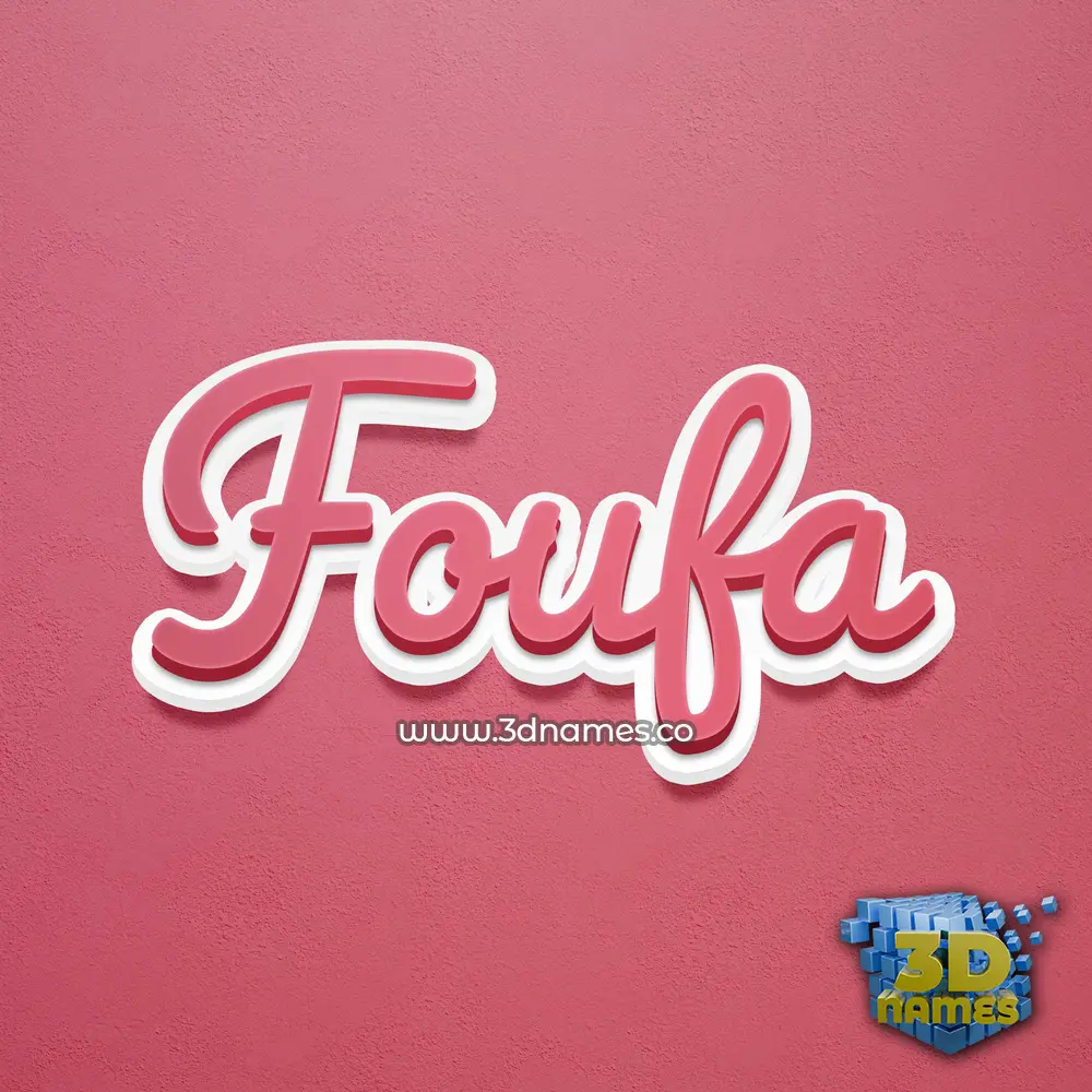foufa in Red Scribble style - 3D name wallpaper
