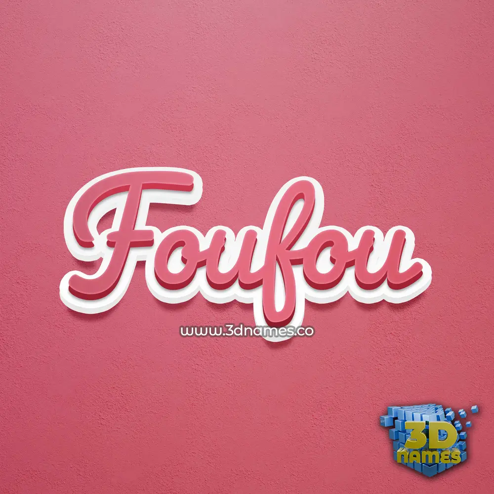 foufou in Red Scribble style - 3D name wallpaper